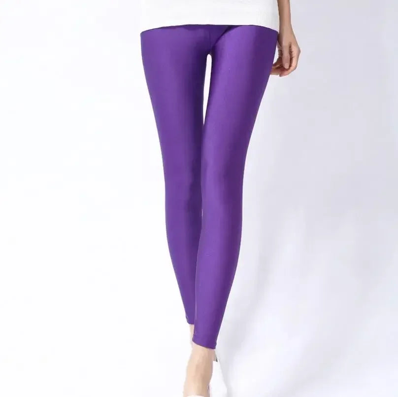 New Spring Autumn Solid Candy Neon Leggings for Women/Girls