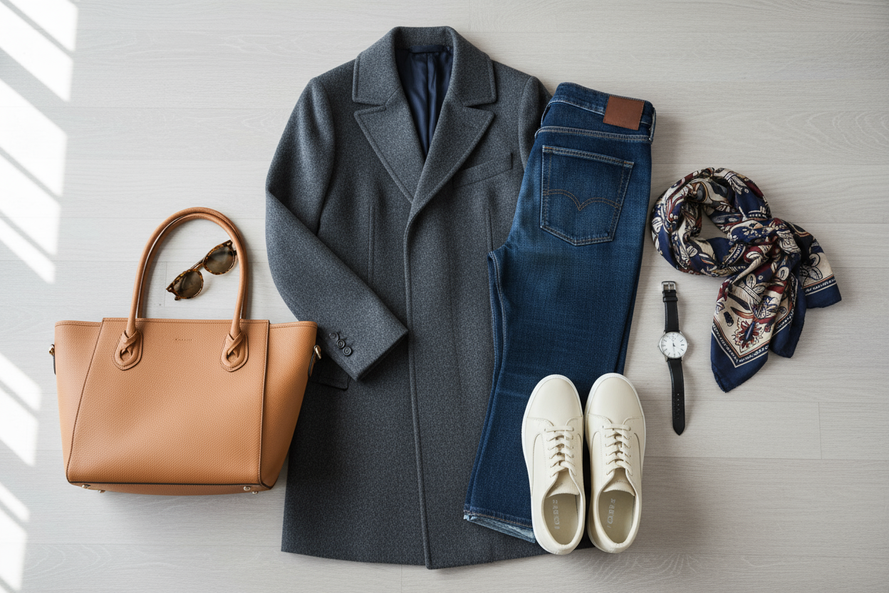 Create a realisitc image of clothing and accessories